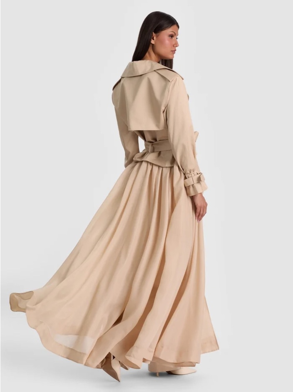 ALICE + OLIVIA NEVADA SHEER COMBO TRENCH COAT SIZE XS NWT - Picture 4 of 8